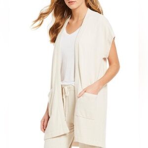 NWT Barefoot dreams CozyChic ultra lite sleeveless long cardigan